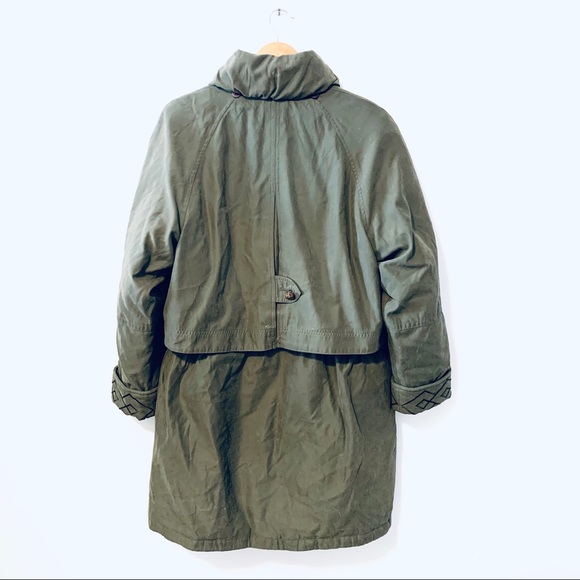 Vintage Quilted Forest Green Down Coat - Picture 5 of 8